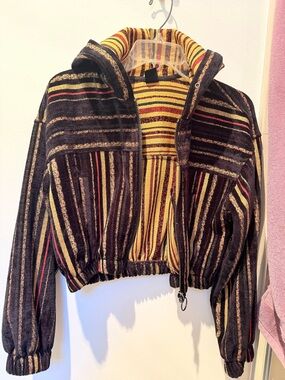 Urban Outfitters Multicolor Striped Knit Top in Black, Yellow & Red